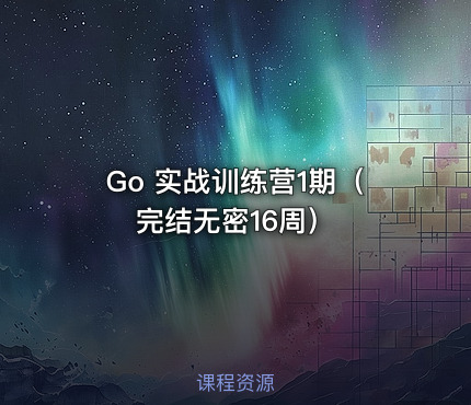 Go 实战训练营1期（完结无密16周）