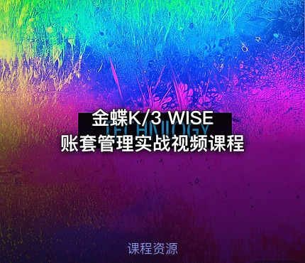 金蝶K/3 WISE 账套管理实战视频课程