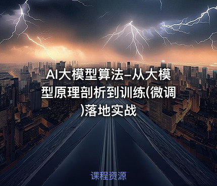 AI大模型算法-从大模型原理剖析到训练(微调)落地实战