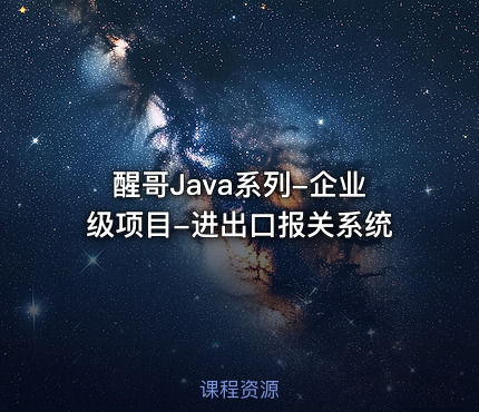醒哥Java系列-企业级项目-进出口报关系统