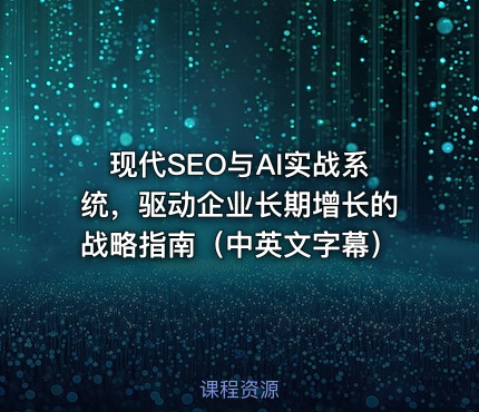 现代SEO与AI实战系统，驱动企业长期增长的战略指南（中英文字幕）