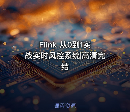 Flink 从0到1实战实时风控系统|高清完结