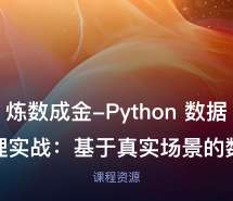 炼数成金-Python 数据处理实战:基于真实场景的数据
