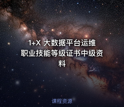 1+X 大数据平台运维职业技能等级证书中级资料