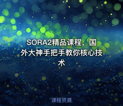 SORA2精品课程，国外大神手把手教你核心技术