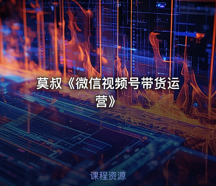 莫叔《微信视频号带货运营》