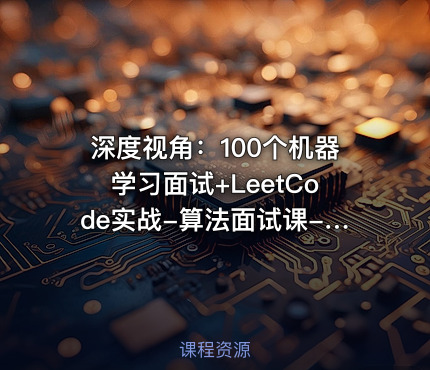 深度视角：100个机器学习面试+LeetCode实战-算法面试课-第四季-附源码资料