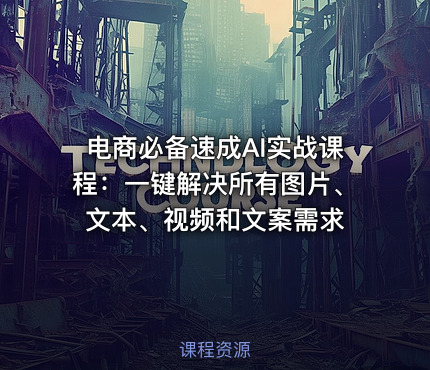 电商必备速成AI实战课程：一键解决所有图片、文本、视频和文案需求