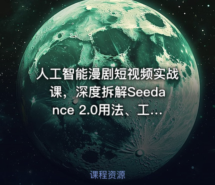 人工智能漫剧短视频实战课，深度拆解Seedance 2.0用法、工具测评对标+全流程创作+脚本分镜+后期剪辑变现全教学