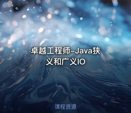 卓越工程师-Java狭义和广义IO