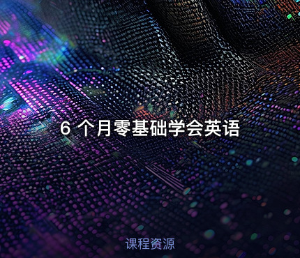6 个月零基础学会英语