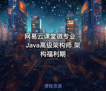 网易云课堂微专业 - Java高级架构师 架构福利期