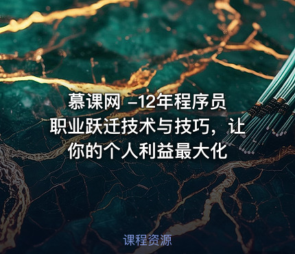 慕课网 -12年程序员职业跃迁技术与技巧，让你的个人利益最大化