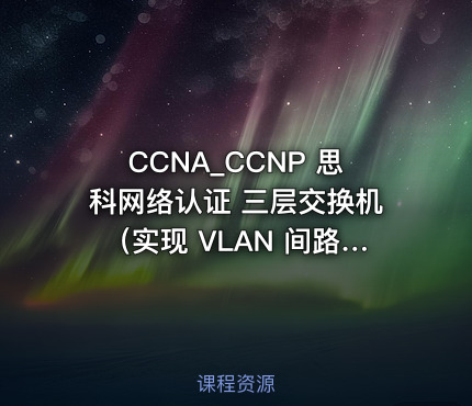 CCNA_CCNP 思科网络认证 三层交换机（实现 VLAN 间路由；HSRP 实现网关冗余）
