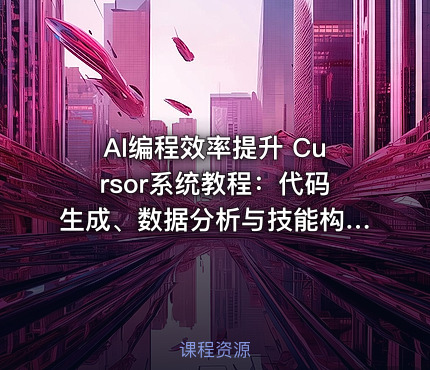 AI编程效率提升 Cursor系统教程：代码生成、数据分析与技能构建全方位教学【1GB】
