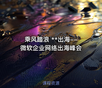 乘风踏浪 **出海--微软企业网络出海峰会