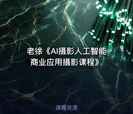 老徐《AI摄影人工智能商业应用摄影课程》