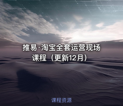 推易·淘宝全套运营现场课程（更新12月）