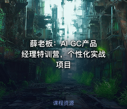薛老板：AI GC产品经理特训营，个性化实战项目
