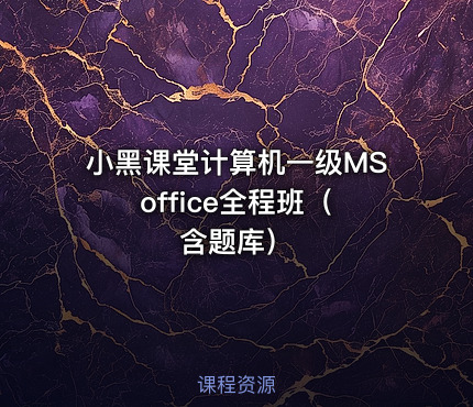小黑课堂计算机一级MS office全程班（含题库）