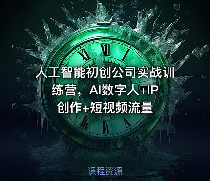 人工智能初创公司实战训练营，AI数字人+IP创作+短视频流量