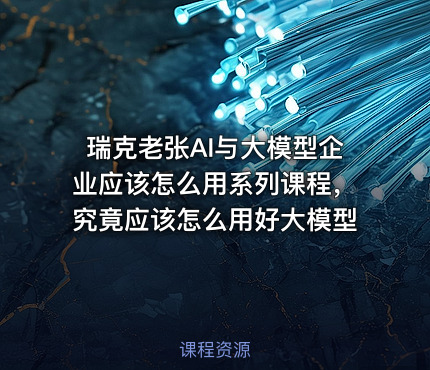 瑞克老张AI与大模型企业应该怎么用系列课程，究竟应该怎么用好大模型