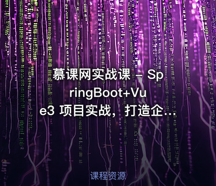 慕课网实战课 - SpringBoot+Vue3 项目实战，打造企业级在线办公系统