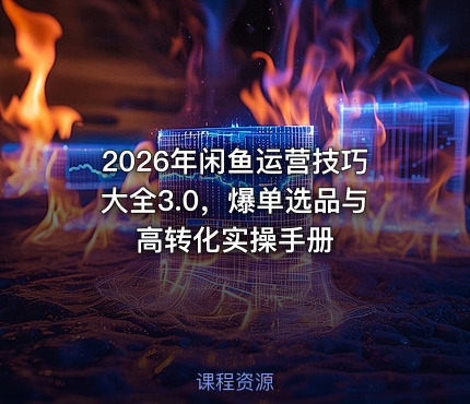 2026年闲鱼运营技巧大全3.0，爆单选品与高转化实操手册