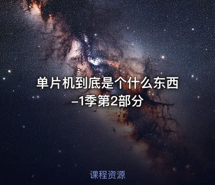 单片机到底是个什么东西-1季第2部分