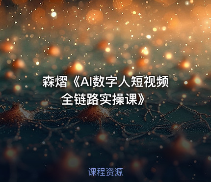 森熠《AI数字人短视频全链路实操课》