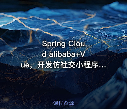 Spring Cloud alibaba+Vue，开发仿社交小程序|完结高清
