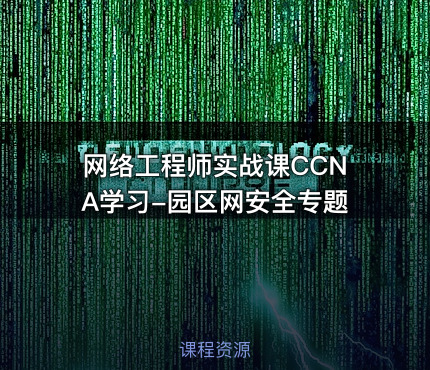 网络工程师实战课CCNA学习-园区网安全专题