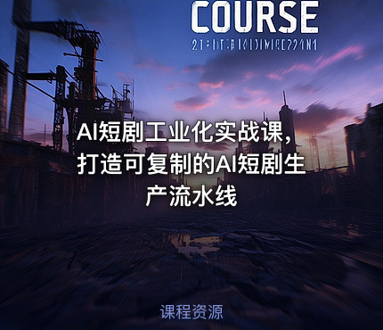 AI短剧工业化实战课，打造可复制的AI短剧生产流水线