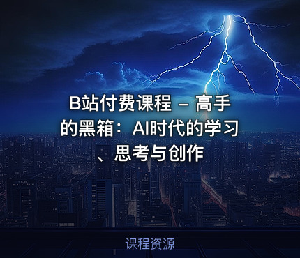 B站付费课程 - 高手的黑箱：AI时代的学习、思考与创作