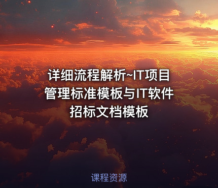 详细流程解析~IT项目管理标准模板与IT软件招标文档模板