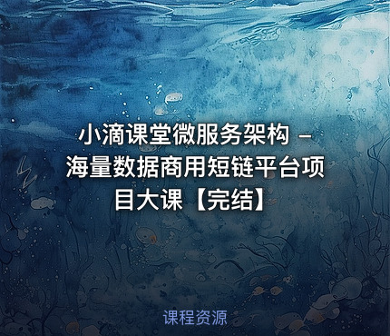 小滴课堂微服务架构 -海量数据商用短链平台项目大课【完结】