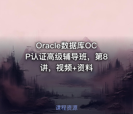 Oracle数据库OCP认证高级辅导班，第8讲，视频+资料