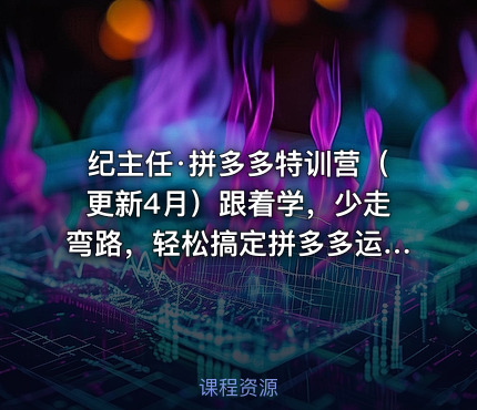 纪主任·拼多多特训营（更新4月）跟着学，少走弯路，轻松搞定拼多多运营