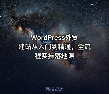 WordPress外贸建站从入门到精通，全流程实操落地课