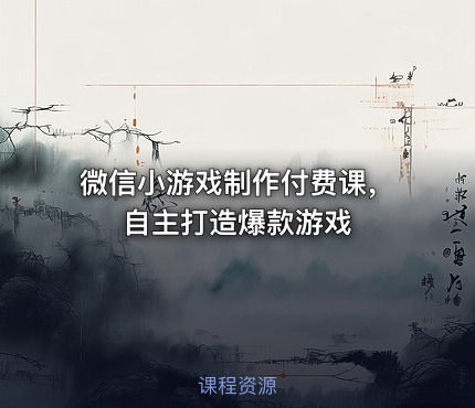 微信小游戏制作付费课，自主打造爆款游戏
