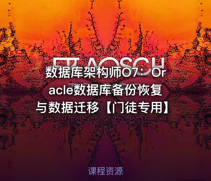 数据库架构师O7：Oracle数据库备份恢复与数据迁移【门徒专用】