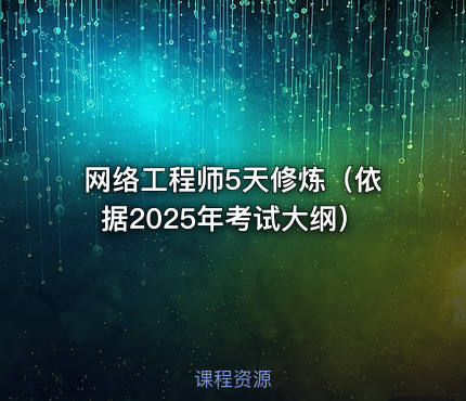 网络工程师5天修炼（依据2025年考试大纲）
