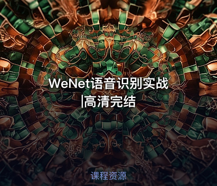 WeNet语音识别实战|高清完结