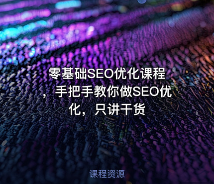 零基础SEO优化课程 ，手把手教你做SEO优化，只讲干货