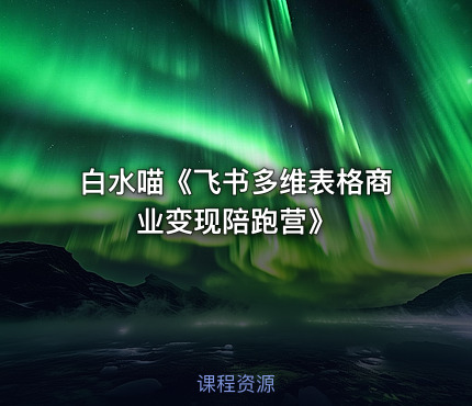 白水喵《飞书多维表格商业变现陪跑营》