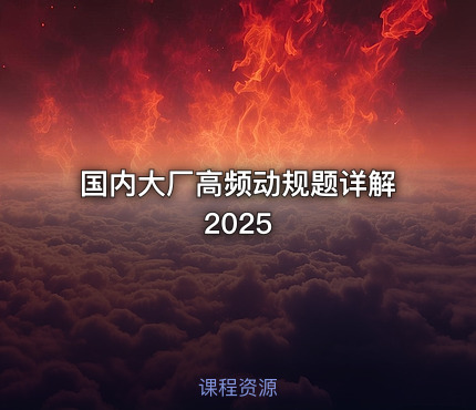 国内大厂高频动规题详解2025