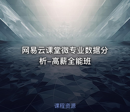 网易云课堂微专业数据分析-高薪全能班