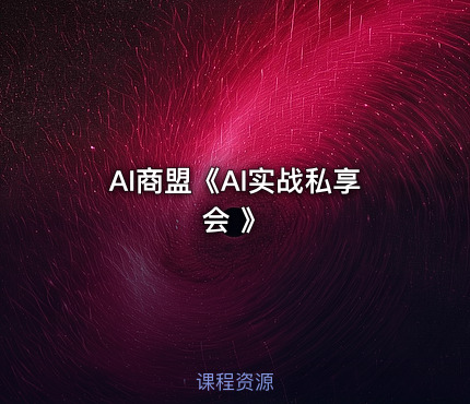 AI商盟《AI实战私享会 》