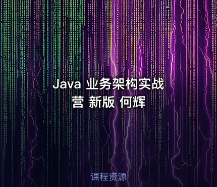 Java 业务架构实战营 新版 何辉