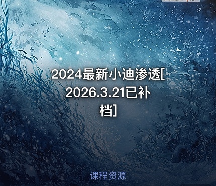 2024最新小迪渗透[2026.3.21已补档]